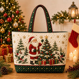 Santa & Pine Trees | Handcrafted Bag