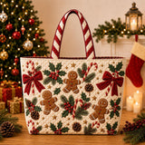 Santa & Pine Trees | Handcrafted Bag