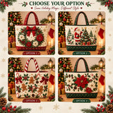 Santa & Pine Trees | Handcrafted Bag
