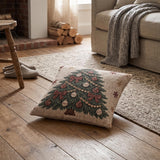 Woven Christmas Tree Tapestry Throw Pillow, Decorative Holiday Cushion For Living Room Home Decor