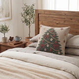 Woven Christmas Tree Tapestry Throw Pillow, Decorative Holiday Cushion For Living Room Home Decor