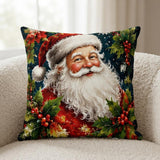 Pillow Cover Decorative Pillow Christmas Decor Holiday Decor Santa Pillow Christmas Pillow Throw Pillow Cover Square