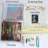 Cross Stitch Cushion Kits for Adults Christmas scenery Needlepoint Kits printed Embroidery Pillow Kit Cross Stitch -Star River Home Scenery