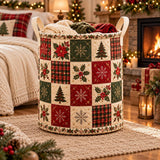 Plaid Checkerboard Patchwork | Quilted Laundry Basket