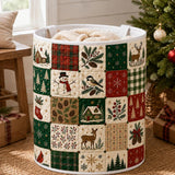 Woodland Winter Patchwork | Quilted Laundry Basket