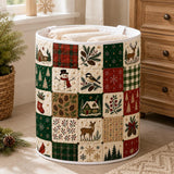 Woodland Winter Patchwork | Quilted Laundry Basket