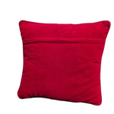 Vintage Christmas Needlepoint Pillow, Winter Village, Red Velvet 12"