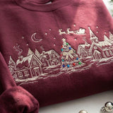 Burgundy Sleigh Village | Cozy Sweater