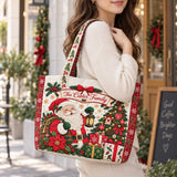 Santa Lantern Poinsettia | Handcrafted Bag