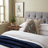 Woven Christmas Tree Tapestry Throw Pillow, Decorative Holiday Cushion For Living Room Home Decor
