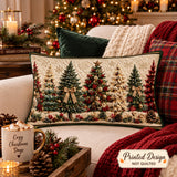 Rustic Christmas Tree Lumbar Pillow, Farmhouse Holiday Decor (14x20)