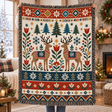 Cosy Nordic Reindeer Blanket – Woven, Sherpa or Fleece