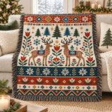 Cosy Nordic Reindeer Blanket – Woven, Sherpa or Fleece