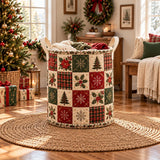 Plaid Checkerboard Patchwork | Quilted Laundry Basket