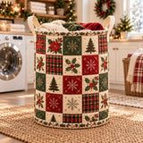Plaid Checkerboard Patchwork | Quilted Laundry Basket