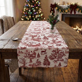 Red Toile Christmas Pillow Cover: Woodland Deer Holiday Decor