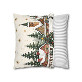 Christmas Pillowcase Snowy Village Pillow Christmas Decor Holiday Throw Pillow Winter Home Decor Snowy Church Pillow Christmas Couch Decor