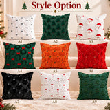 Christmas Throw Pillow, Tufted Holiday Cushion, 3D Santa Christmas Tree Pillow, Festive Couch Decor, Cozy Xmas Home Decor, Christmas Gift