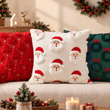 Christmas Throw Pillow, Tufted Holiday Cushion, 3D Santa Christmas Tree Pillow, Festive Couch Decor, Cozy Xmas Home Decor, Christmas Gift