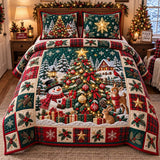 Snowman Ornament Tree | Quilted Bedding Set