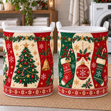 Candy Stripe Trees & Stockings | Quilted Laundry Basket