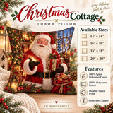 Santas Christmas Magic Pillow, Santa Claus Decor, Cozy Holiday Throw Pillow