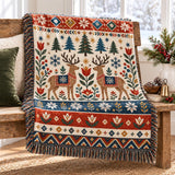 Cosy Nordic Reindeer Blanket – Woven, Sherpa or Fleece