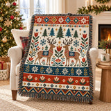 Cosy Nordic Reindeer Blanket – Woven, Sherpa or Fleece
