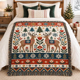 Cosy Nordic Reindeer Blanket – Woven, Sherpa or Fleece