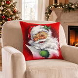 Vintage Santa Claus Throw Pillow Cover, Nostalgic Christmas Holiday Accent