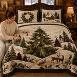 Pine Hill Deer | Quilted Bedding Set