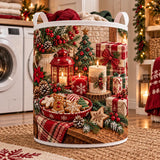 Cozy Hearth & Lantern | Quilted Laundry Basket