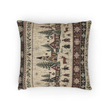 Winter Village Woven Pillow Snowy Christmas Village Rustic Cabin Decor Scandinavian Holiday Throw Pillow Woodland Winter Tapestry Cushion