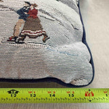 Vintage Winter Village Tapestry Pillow, Christmas Holiday Throw Cushion