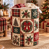 Plaid Wreath Patchwork | Quilted Laundry Basket