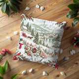 Winter Village Pillow Cover Holiday Snowy Landscape