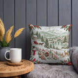 Winter Village Pillow Cover Holiday Snowy Landscape