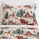 Sleigh Reindeer Print | Quilted Bedding Set
