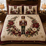 Nutcracker Wreath | Quilted Bedding Set