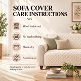Christmas Poinsettia Patchwork Quilted Couch Cover, Holiday Sofa Protector