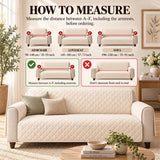 Christmas Poinsettia Patchwork Quilted Couch Cover, Holiday Sofa Protector