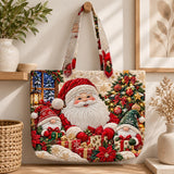 Santa Gnome Poinsettia | Handcrafted Bag