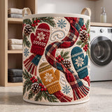 Mittens & Plaid Scarf | Quilted Laundry Basket