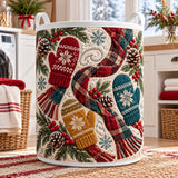 Mittens & Plaid Scarf | Quilted Laundry Basket