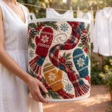 Mittens & Plaid Scarf | Quilted Laundry Basket