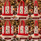 Red Handle Santa Print | Handcrafted Bag