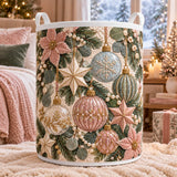 Blush Pink Ornaments | Quilted Laundry Basket
