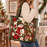 Snowman Plaid Border | Handcrafted Bag
