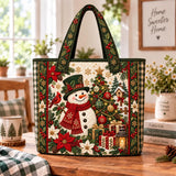 Snowman Plaid Border | Handcrafted Bag