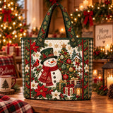 Snowman Plaid Border | Handcrafted Bag